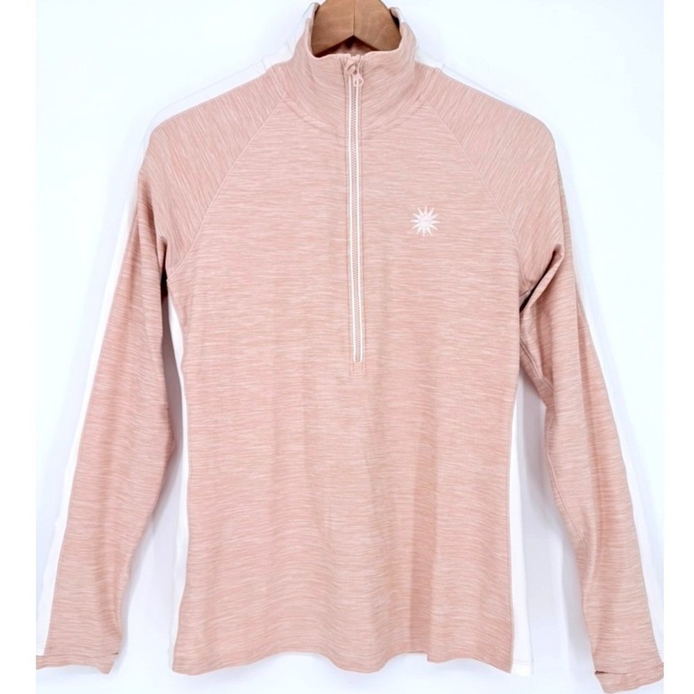 New Balance Womens NB Dry Quarter Zip Pullover Peach Space Dye Heather S